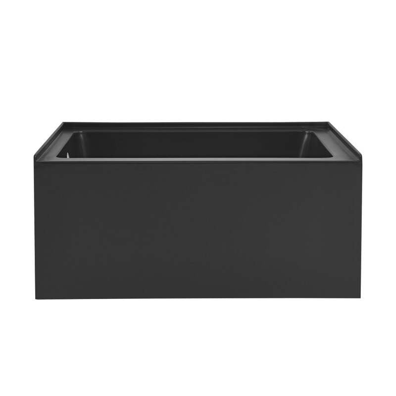 Swiss Madison Voltaire 48" X 32" Left-Hand Drain Alcove Bathtub with Apron in Matte Black