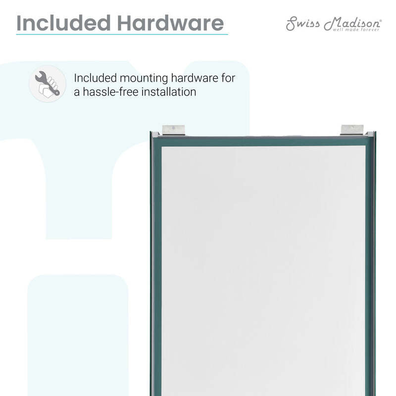 Swiss Madison Cache 20 in. x 30 in. Mirrored Aluminum Medicine Cabinet
