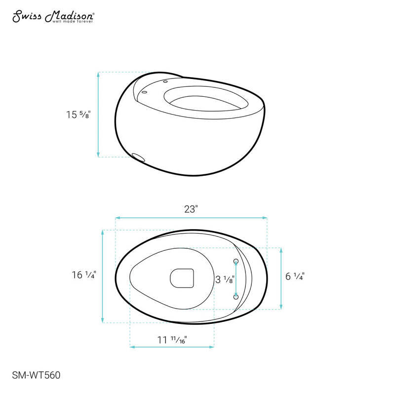 Swiss Madison Plaisir Back to Wall Toilet