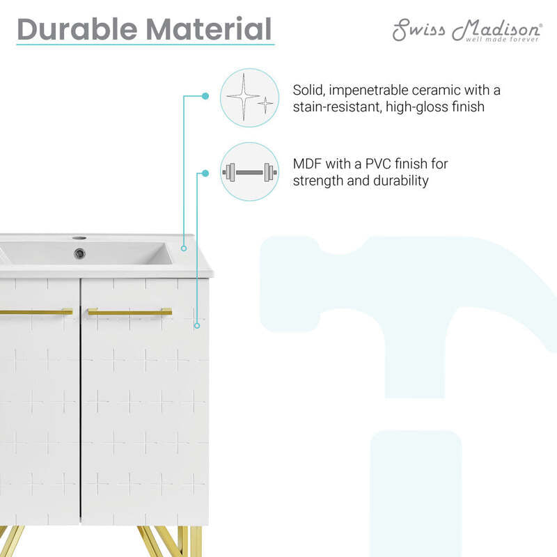 Swiss Madison Annecy 24" Bathroom Vanity in Galaxy White