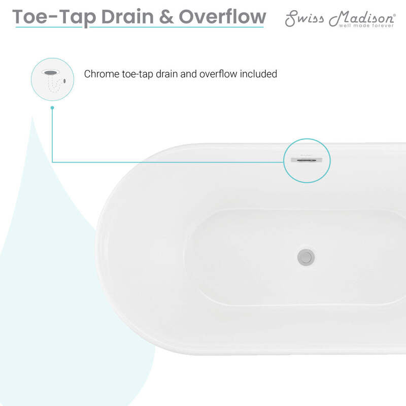Swiss Madison Santorini 60" Freestanding Tub