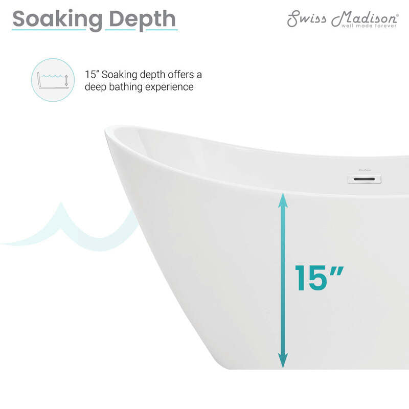 Swiss Madison Ivy 67" Double Slipper Freestanding Bathtub