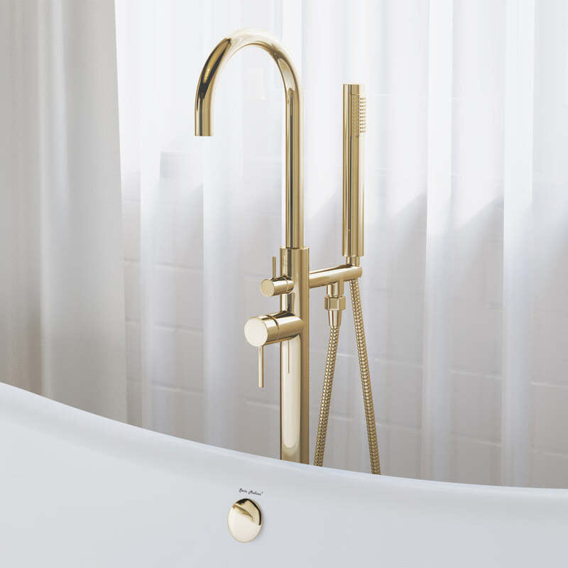Swiss Madison Ivy Freestanding Bathtub Faucet in Brushed Gold