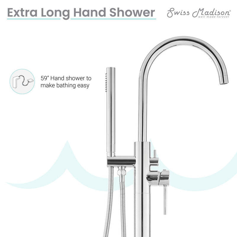 Swiss Madison Ivy Freestanding Bathtub Faucet in Chrome