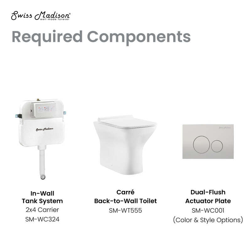 Swiss Madison Carre Back-To-Wall Square Toilet Bowl