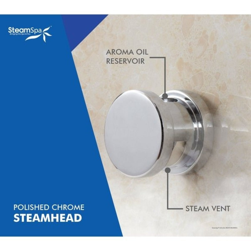 Steamspa Wifi and Bluetooth 15kW Steam Bath Generator in Polished Chrome