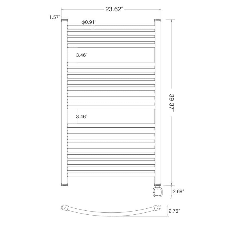 Heatgene Large Electric Radiator Towel Warmer with Programmable Smart Timer and Temperature Control in Brushed, Chrome, Matte Black, Gloss White HGR02106