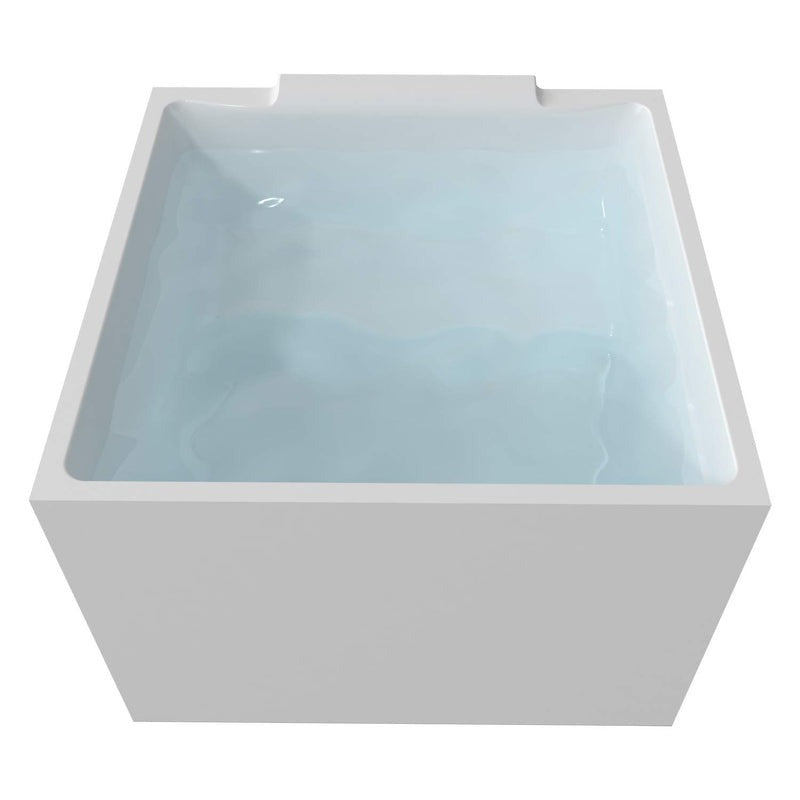 Heatgene 39" Square Acrylic Freestanding Contemporary Soaking Tub UPC Certified Drain & Overflow Included - HG640
