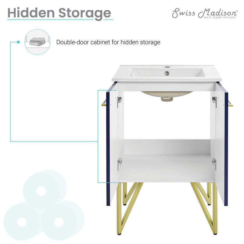 Swiss Madison Annecy 24 Bathroom Vanity in Navy Blue