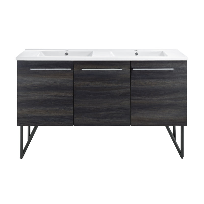 Swiss Madison Annecy 60 Double, Black Walnut, Two Doors, One Drawer, Bathroom Vanity