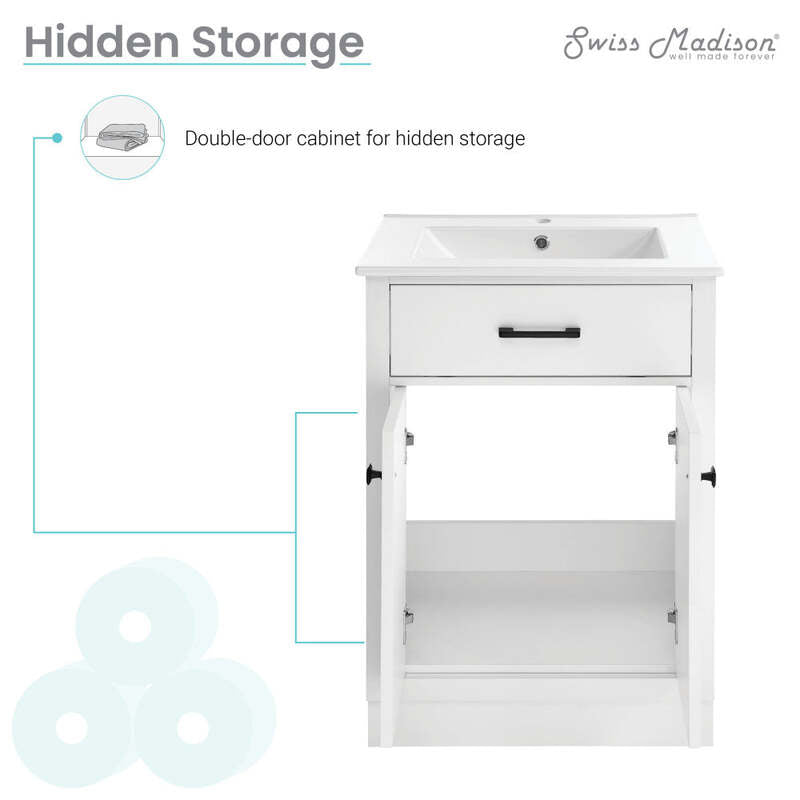Swiss Madison Burdon 24" Bathroom Vanity in White