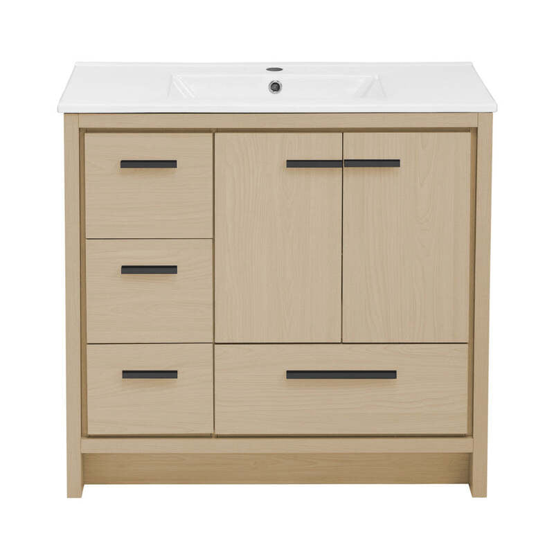 Swiss Madison Virage 36" Freestanding, Bathroom Vanity in Oak