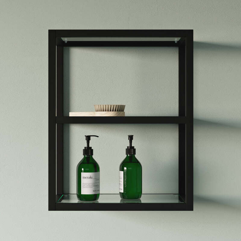 Swiss Madison Pierre 16"x20"x10" Wall-Mounted Linen Cabinet in Matte Black