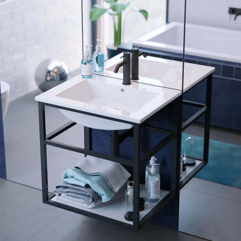 Swiss Madison Pierre 24 Single, Metal Frame, Open Shelf, Bathroom Vanity