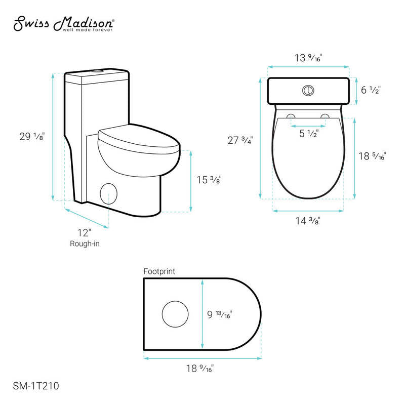 Swiss Madison Soleil One-Piece Elongated Toilet Gravity Dual-Flush 1.1/1.6 gpf