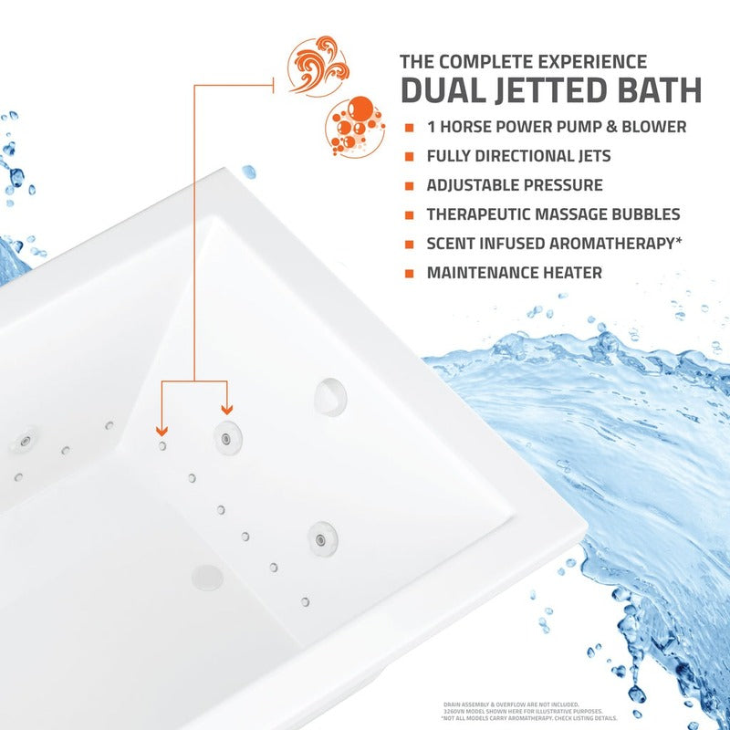Atlantis Whirlpools Zepher 31.625" x 59.5" Air and Whirlpool Bathtub