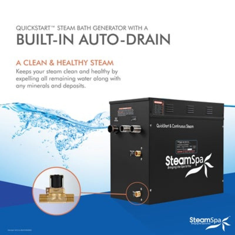 Black Series Wifi and Bluetooth 10.5kW QuickStart Steam Bath Generator Package in Oil Rubbed Bronze