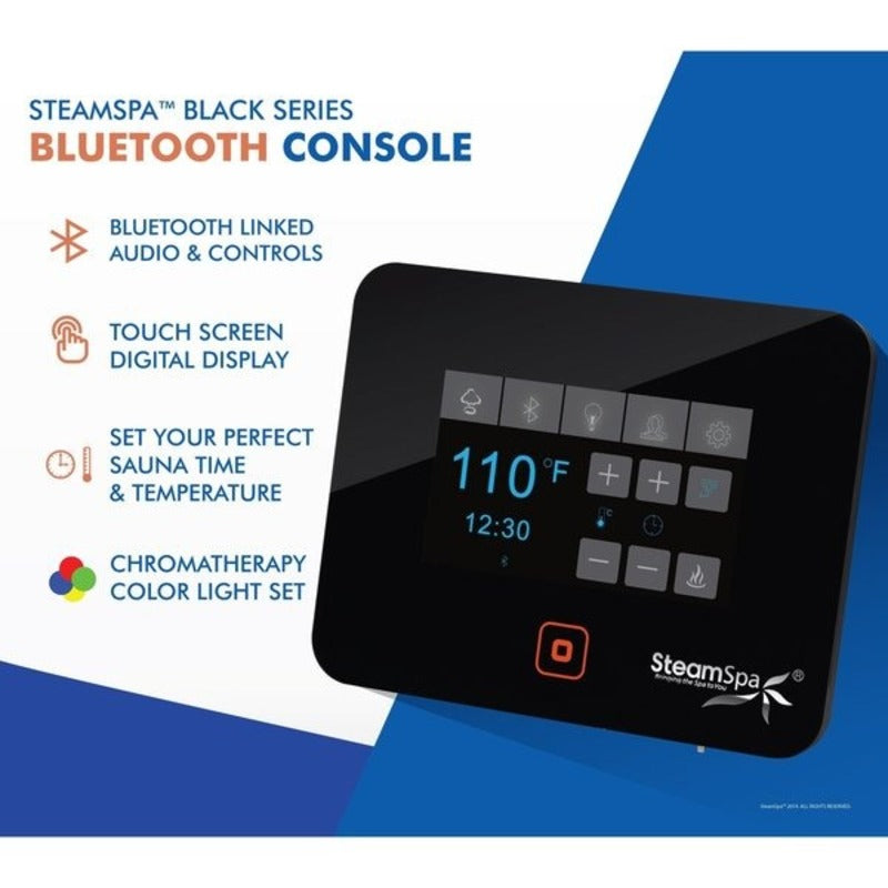 Steamspa Wifi and Bluetooth 15kW Steam Bath Generator in Polished Chrome