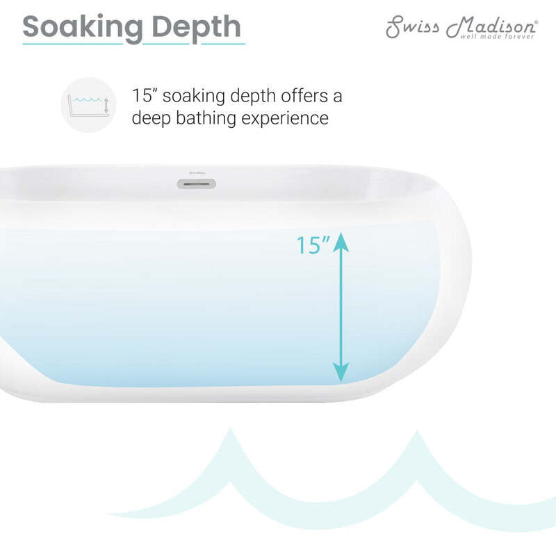 Swiss Madison Plaisir 63" Freestanding Bathtub
