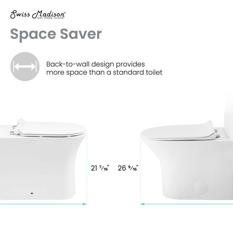 Swiss Madison Cascade Back-to-Wall Elongated Toilet Bowl