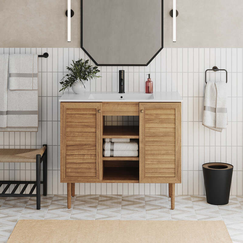 Swiss Madison Bron 36" Bathroom Vanity in Oak
