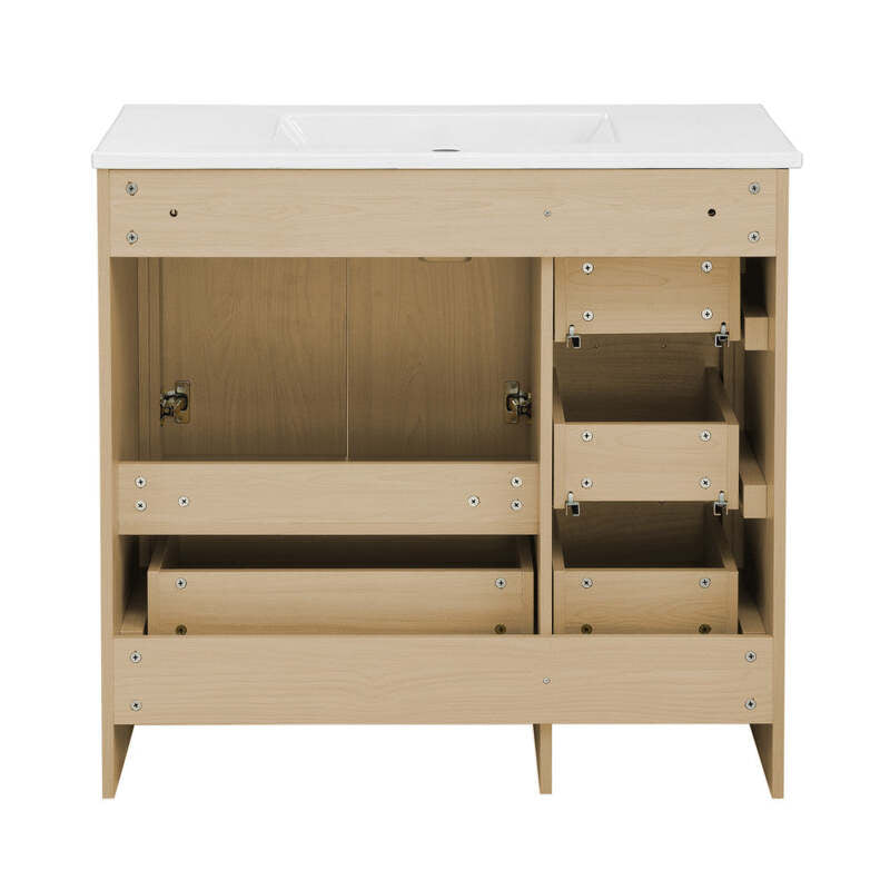 Swiss Madison Virage 36" Freestanding, Bathroom Vanity in Oak