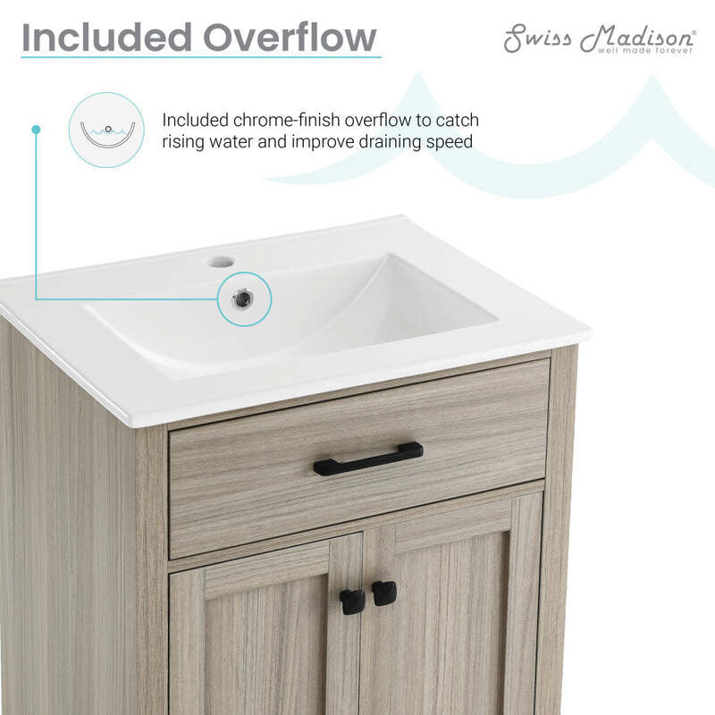 Swiss Madison Burdon 24" Bathroom Vanity in Oak