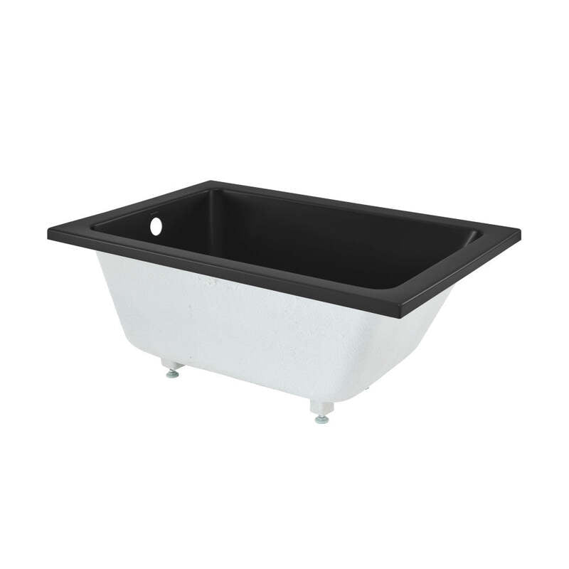 Swiss Madison Voltaire 48"x32" Reversible Drain Drop-In Bathtub in Matte Black
