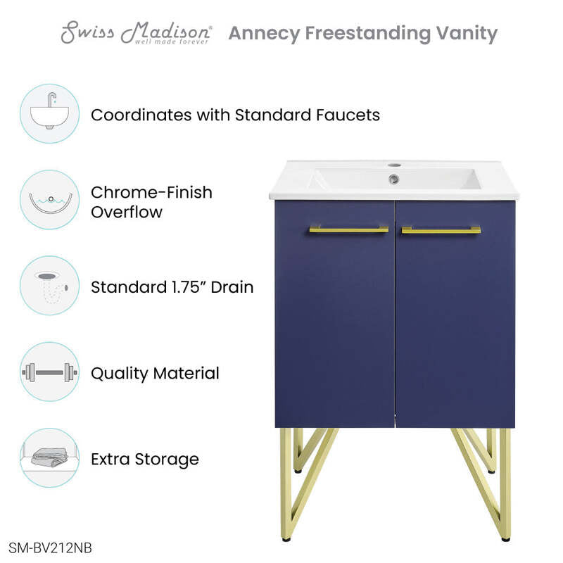 Swiss Madison Annecy 24 Bathroom Vanity in Navy Blue