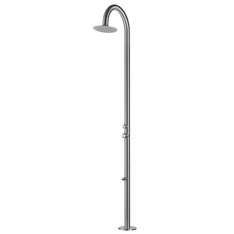 Heatgene Outdoor Shower with Shower Head, Foot Sprout Rinse for Outside/Poolside/Patio in Brushed HG9007-S