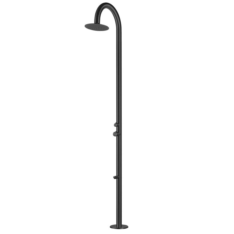 Heatgene Outdoor Shower with Shower Head, Foot Sprout Rinse for Outside/Poolside/Patio in Matte Black HG900-MB