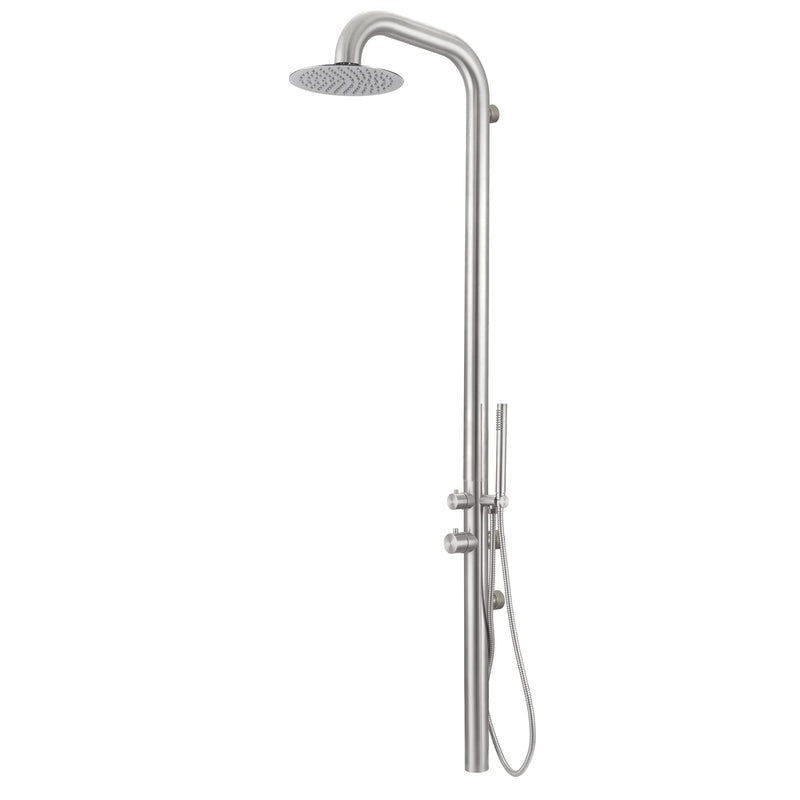Heatgene Stainless Steel Wall-Mounted Outdoor/Indoor Shower in Brushed- HG9010S