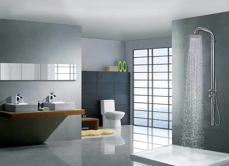 Heatgene Stainless Steel Wall-Mounted Outdoor/Indoor Shower in Brushed- HG9010S