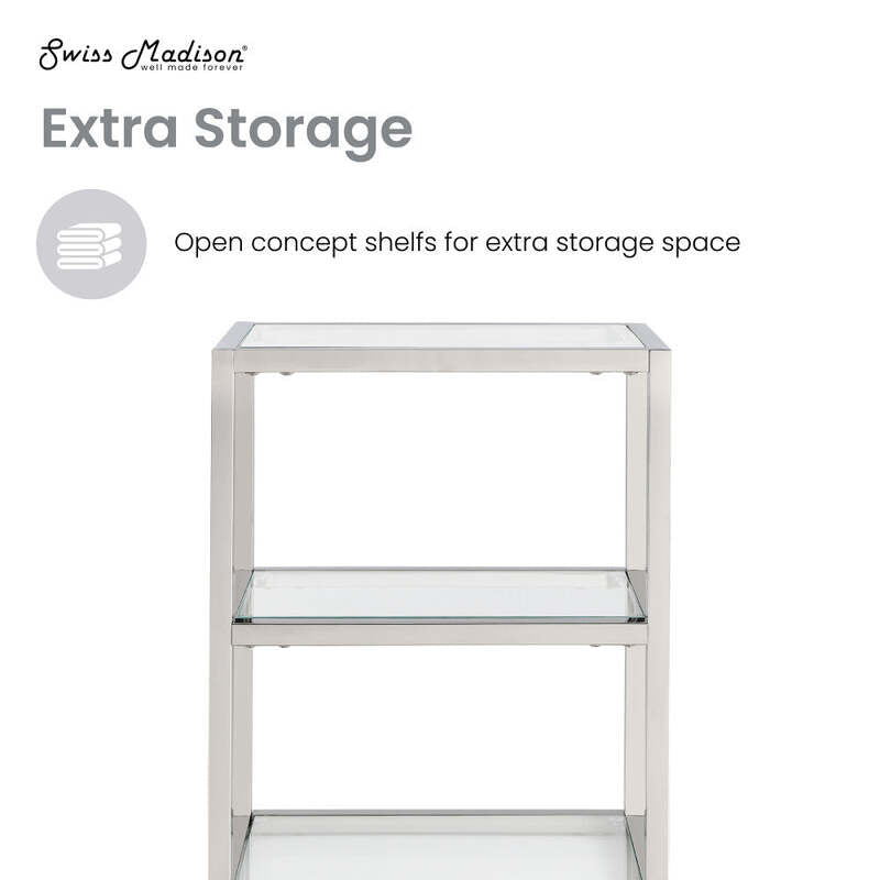 Swiss Madison Pierre 16"x20"x10" Wall-Mounted Linen Cabinet in Chrome