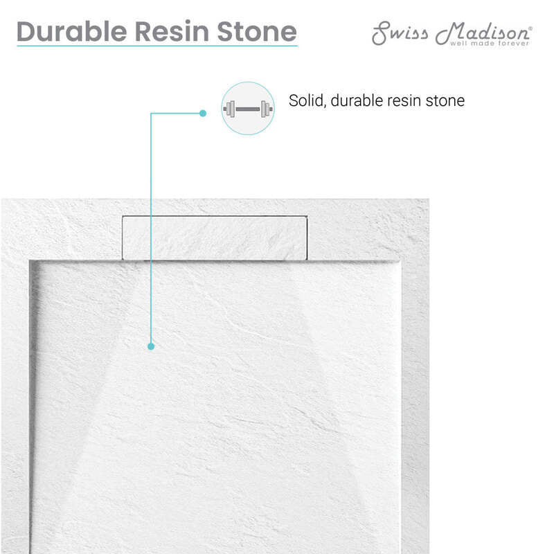 Swiss Madison Voltaire 60 x 30 Single-Threshold, Center Drain, Shower Base in Grey