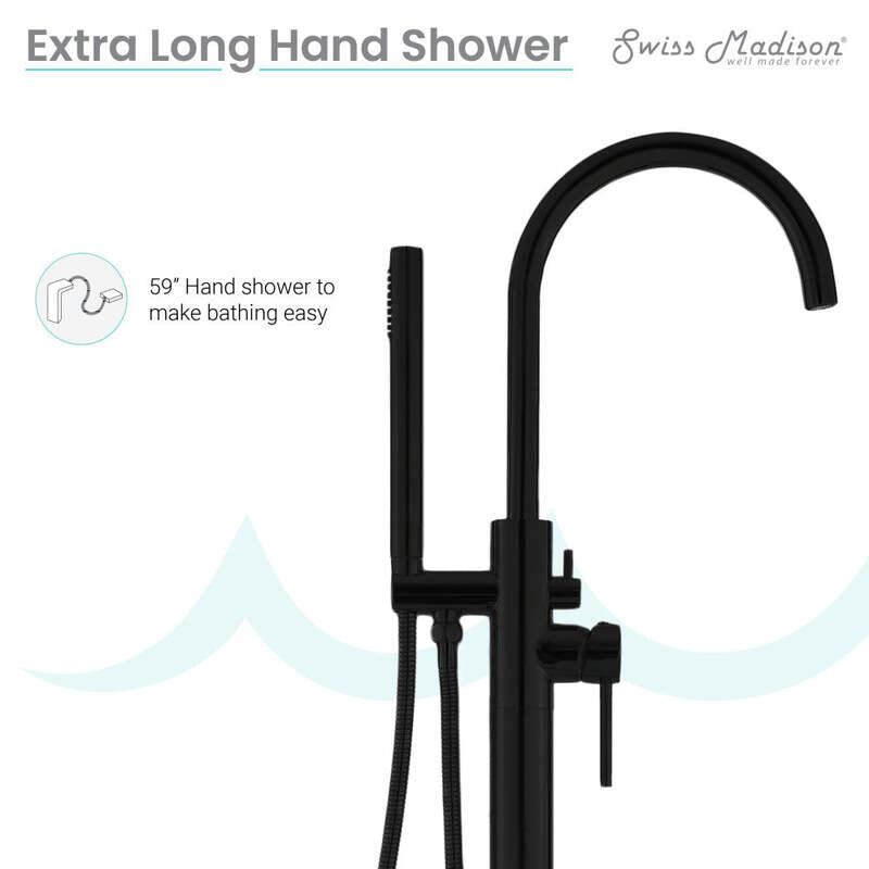 Swiss Madison Ivy Freestanding Bathtub Faucet in Matte Black