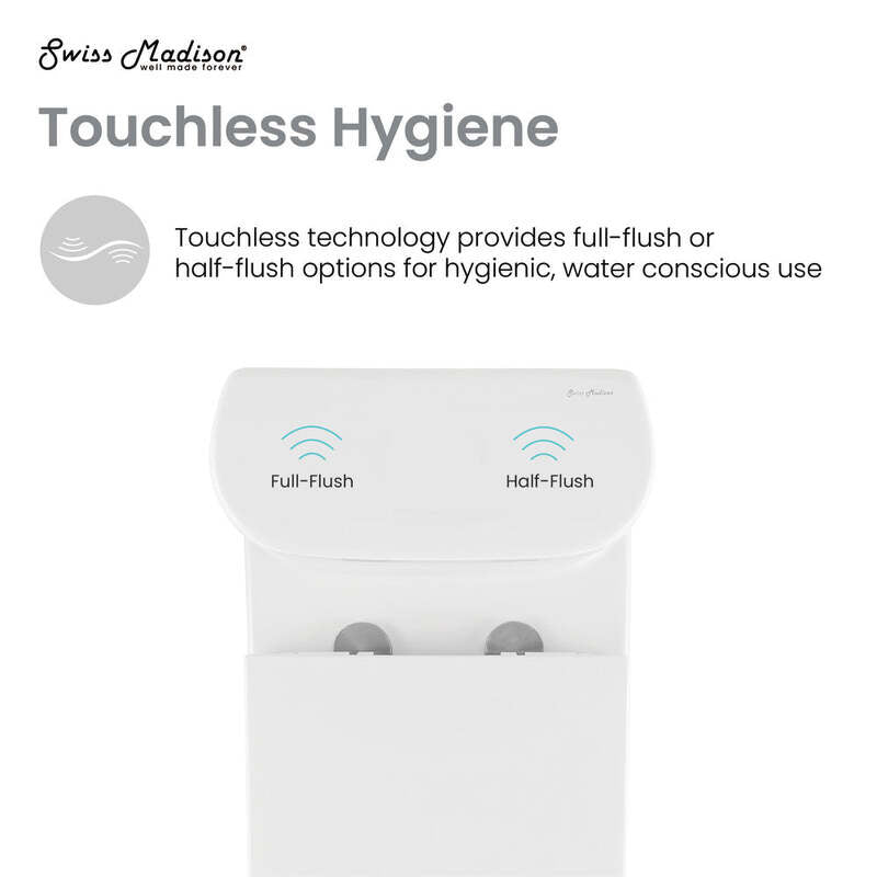 Swiss Madison Monaco One-Piece Elongated Toilet Dual-Flush 1.1/1.6 gpf, Touchless