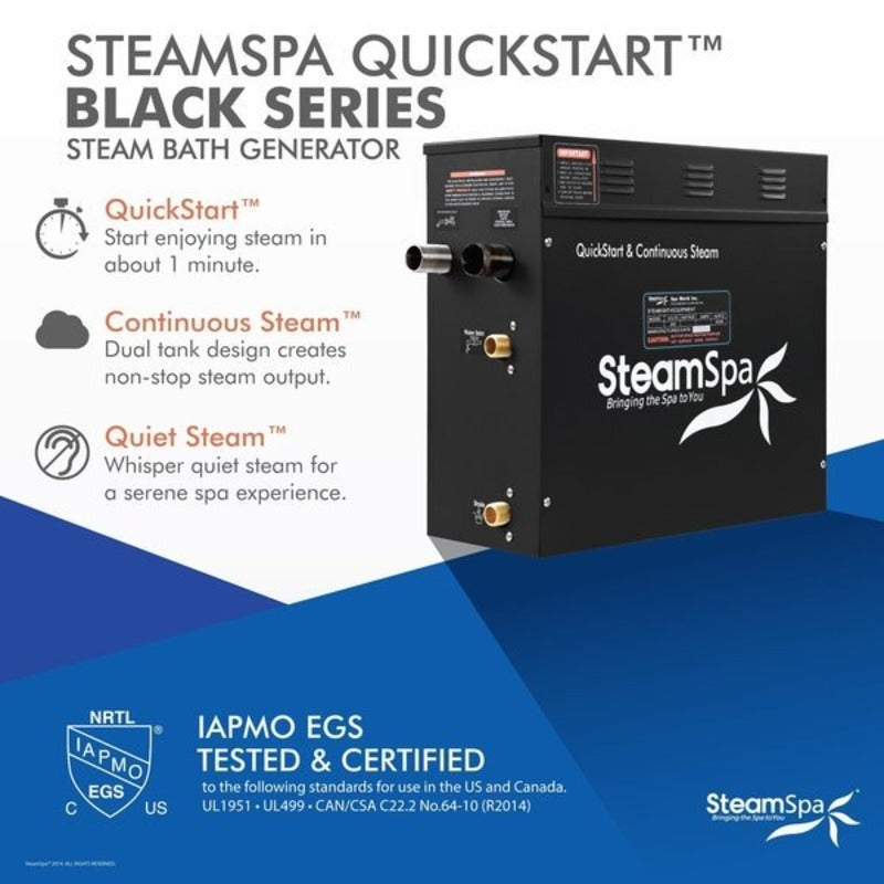 Steamspa Wifi and Bluetooth 15kW Steam Bath Generator in Oil Rubbed Bronze