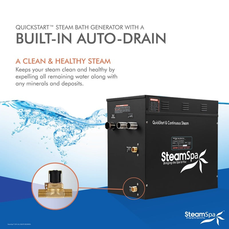 SteamSpa Black Series 2 x 12kW QuickStart Steam Bath Generator Package with Dual Aroma Pump