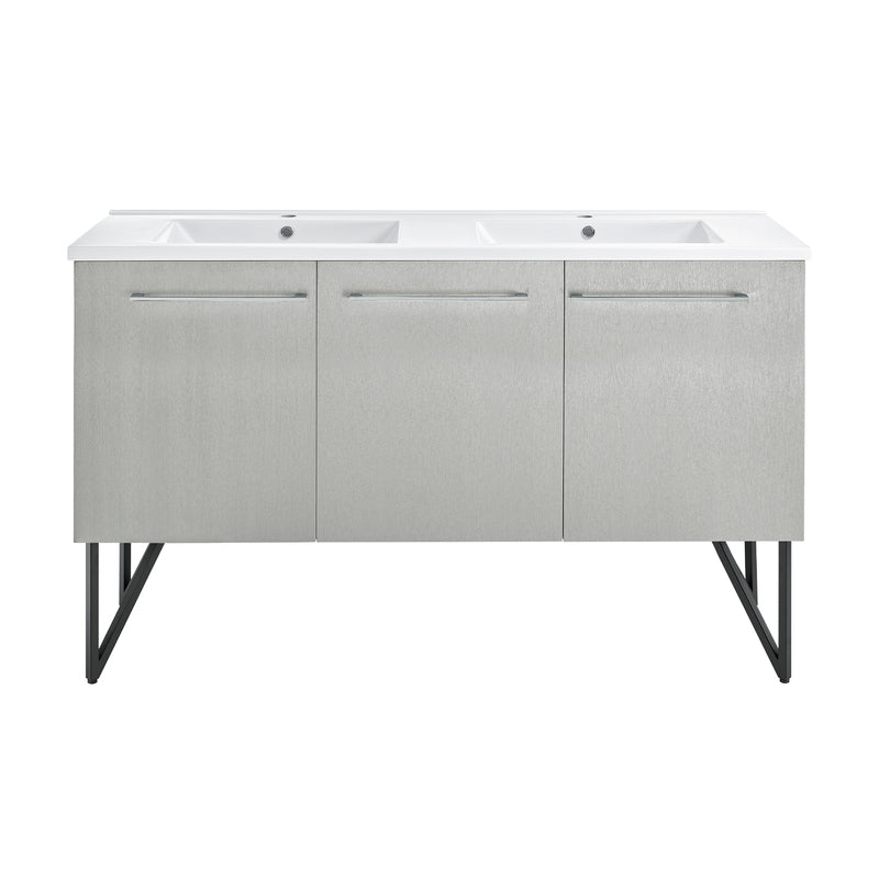 Swiss Madison Annecy 60 Double, Brushed Grey, Two Doors, One Drawer, Bathroom Vanity