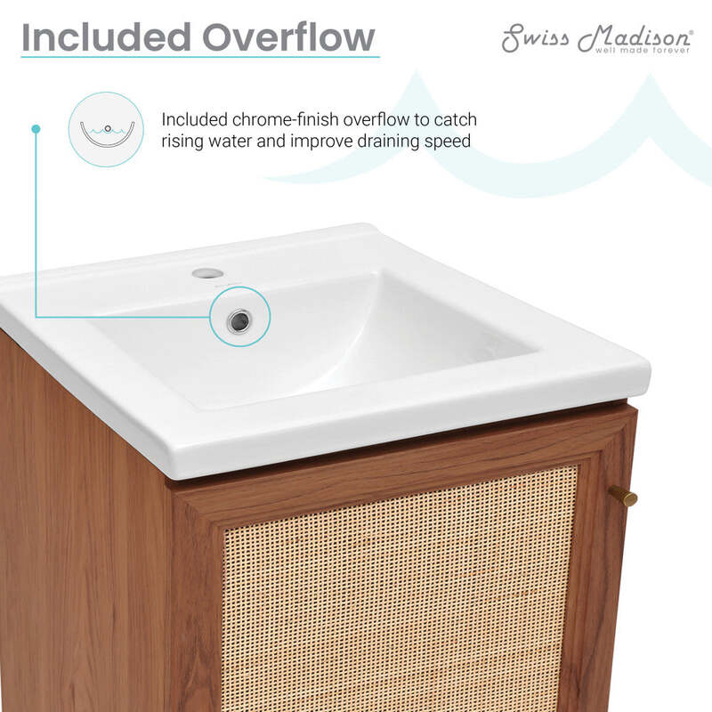 Swiss Madison Classé 18" Bathroom Vanity in Dark Walnut