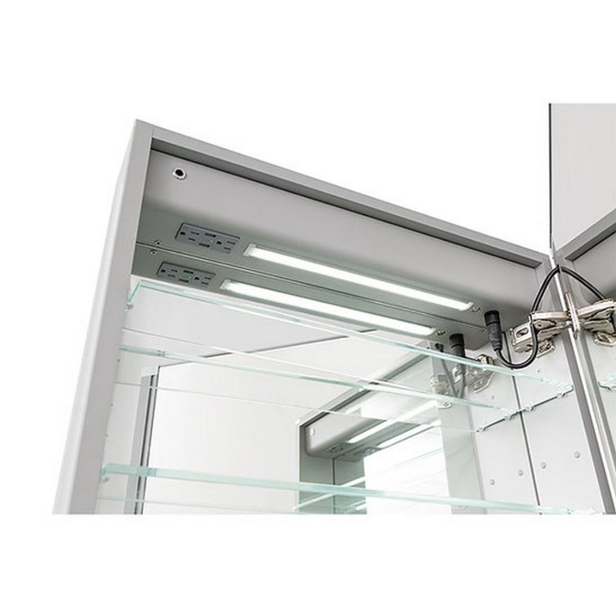 AQUADOM  Edge Royale LED Lighted Medicine Cabinet, Antifog, Dimmable, Right-Handed, Recessed or Surface 24" x 5" x 32"