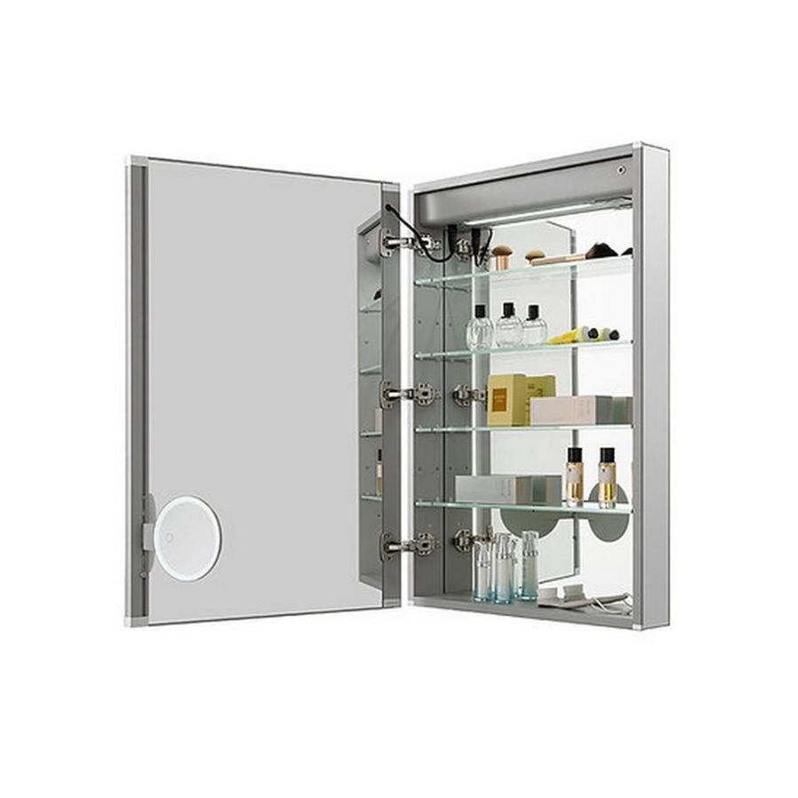 AQUADOM  Edge Royale LED Lighted Medicine Cabinet, Antifog, Dimmable, Right-Handed, Recessed or Surface 24" x 5" x 32"