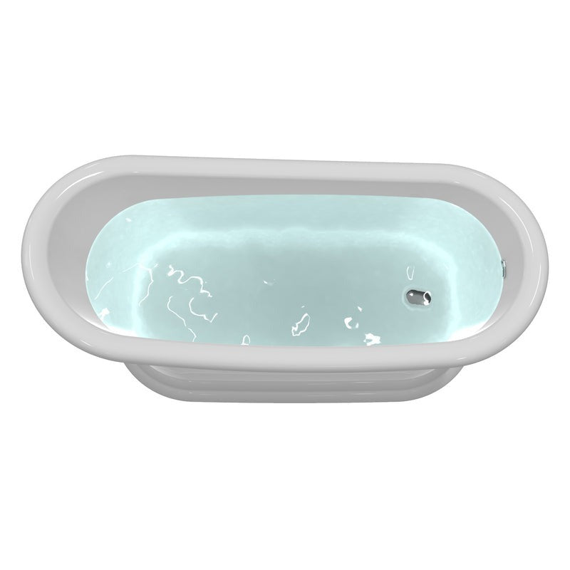 Heatgene 67' Acrylic Freestanding Bathtub Contemporary Soaking Tub Easy to Install UPC Certified Drain & Overflow Assembly Included HG409