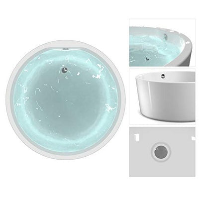 Heatgene 59' Acrylic Freestanding Bathtub Contemporary Soaking Tub Easy to Install UPC Certified Drain & Overflow Assembly Included HG3000