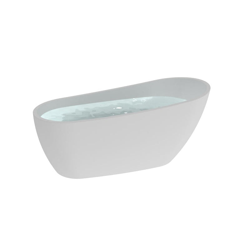 Heatgene Acrylic Freestanding Soaking Bathtub, UPC Certified, Drain & Overflow Assembly Included in White HG416