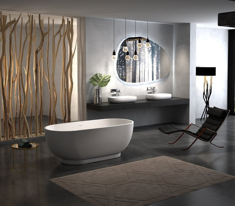 Heatgene 70" Acrylic Freestanding Soaking Tub, UPC Certified, Drain & Overflow Assembly Included HG436
