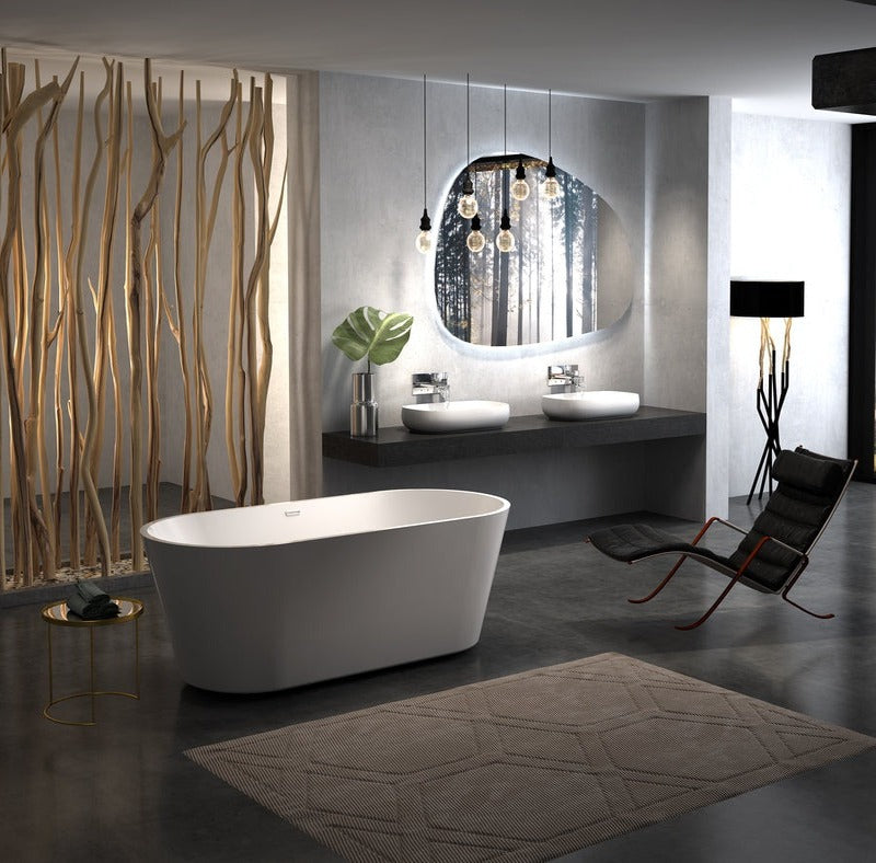 Heatgene Freestanding Soaking Tub UPC Certified Drain & Overflow Assembly Included HG476