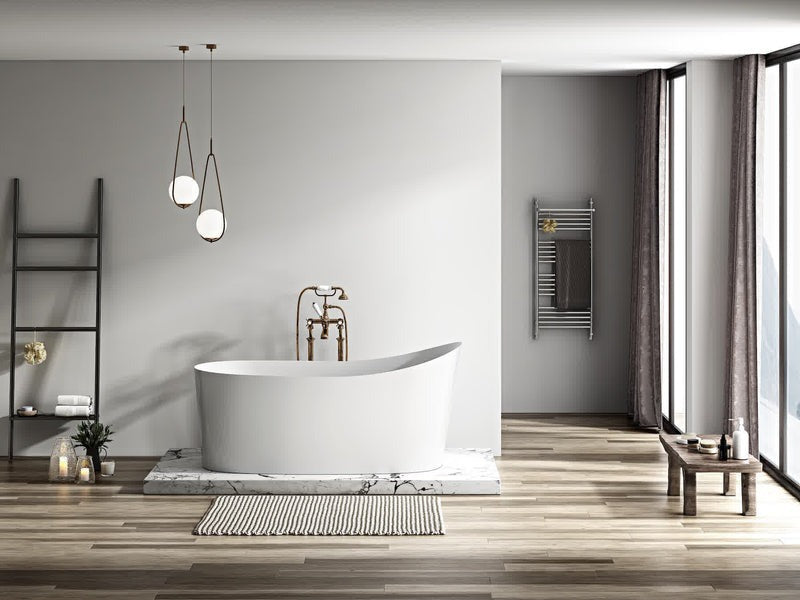 Heatgene 62" Acrylic Freestanding Soaking Tub, UPC Certified, Drain & Overflow Assembly Included HG696
