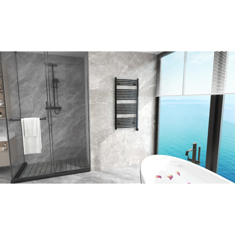 Heatgene Large Electric Radiator Towel Warmer with programmable Smart Timer and Temperature Control in Matte Black, Chrome, Brushed HGR02126
